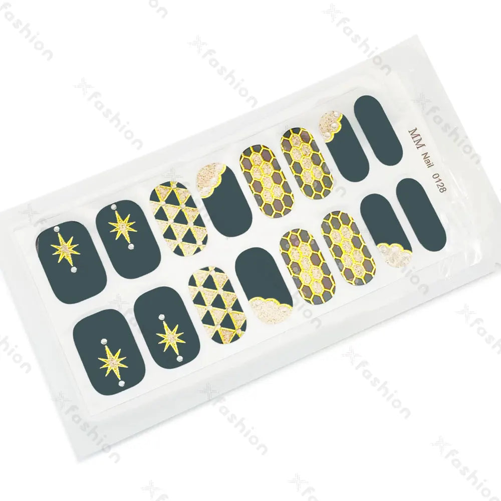 Hot Sale 16 Tips Solid Color Semi-Cured Gel Nail Stickers UV Light Durable Waterproof Long-Lasting Gel Nail Stickers Wholesale