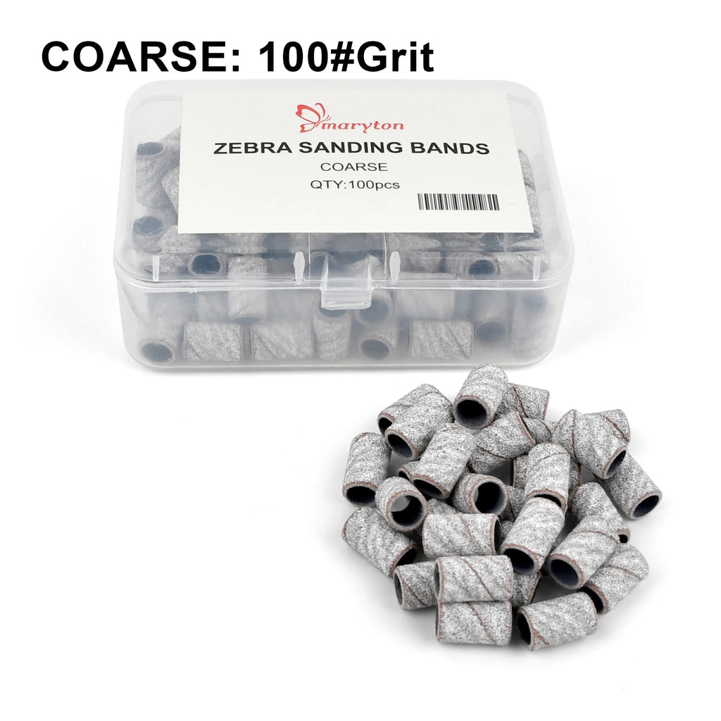 USA Free Shipping 5000Pcs/Carton 6.3mm Nail Drill Bits Sets Manicure Tools Zebra Sanding Bands Kits for Nail Beauty Salon