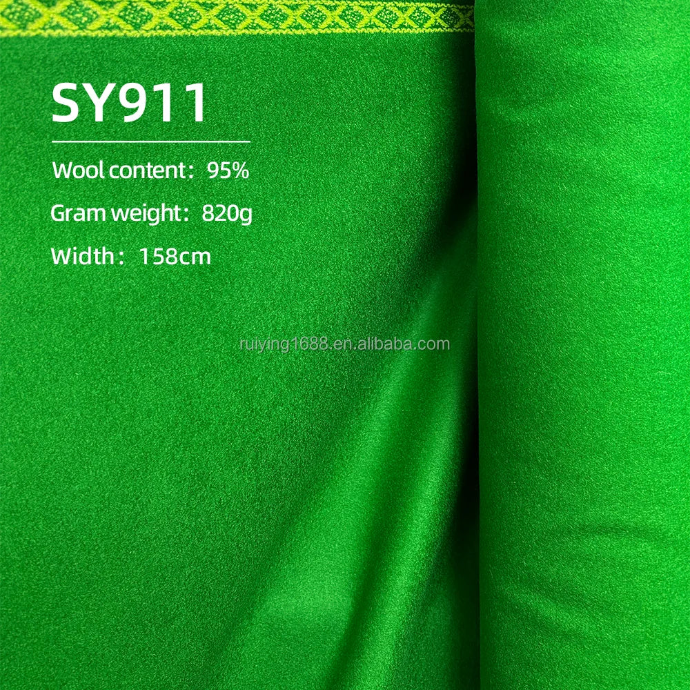 1.58m Width Wool Nylon Blend Wear Resistant Billiard Cloth for Pool Table Snooker Table Professional Grade