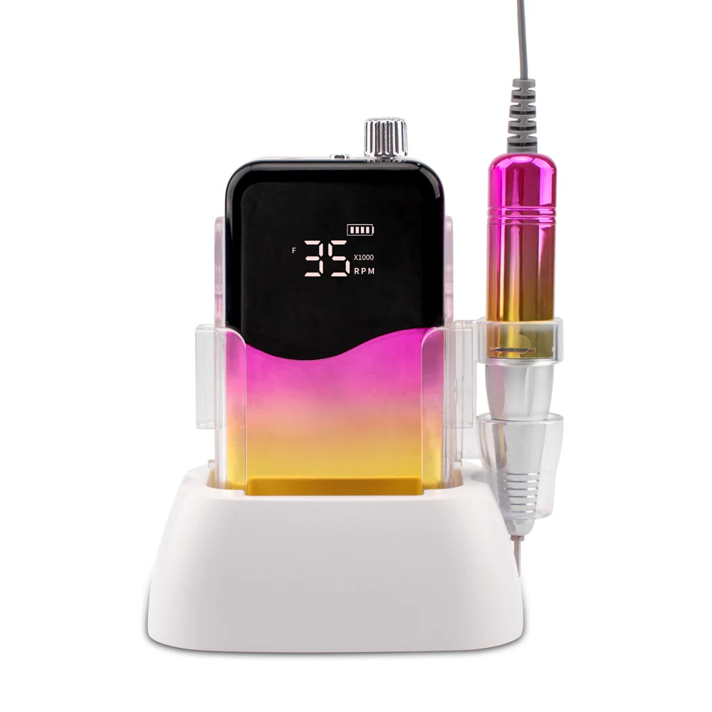 USA Market Popular Nail Beauty Art Strong Portable Mobile Smart Electric Hand Piece Carbon Brush Motor Nail Drill Machine