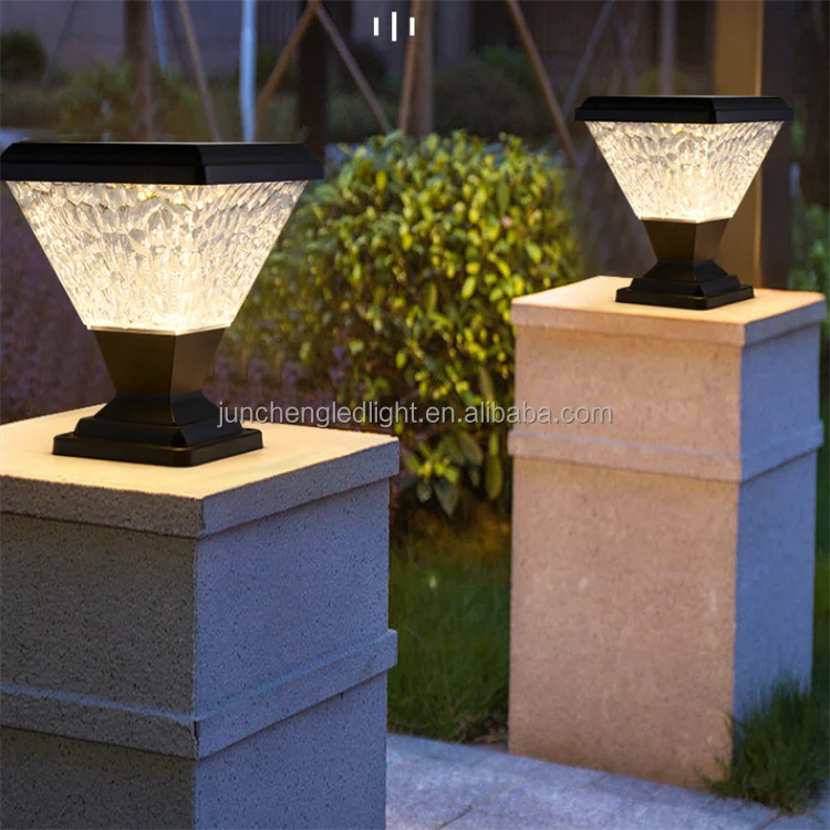 Outdoor Solar Pillar Light Gate Aluminium IP65 Waterproof Garden Solar Fence Light