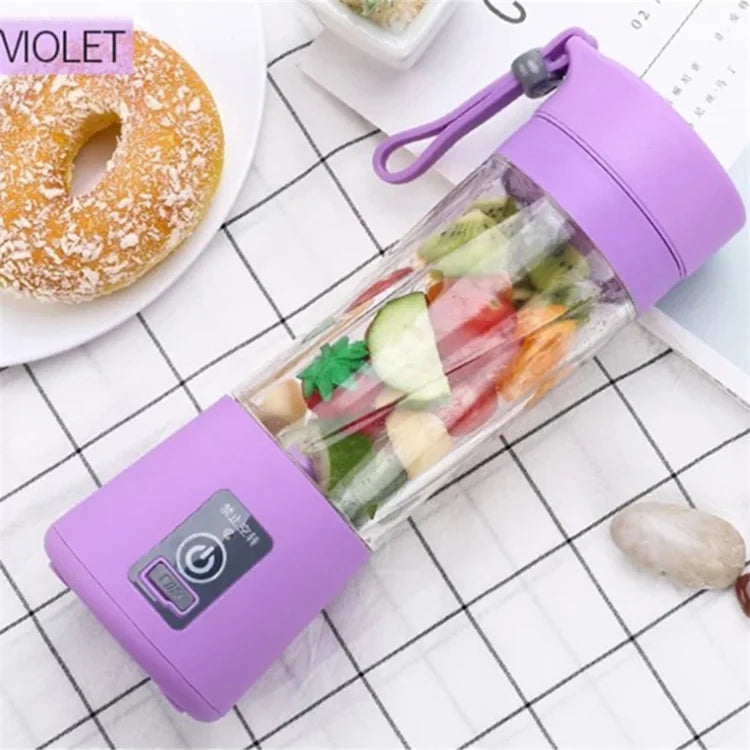 Portable Mini Plastic Bottle Fruit Juice Cup Blender USB Rechargeable Automatic Fast Mixing Electric Fruit Juicer