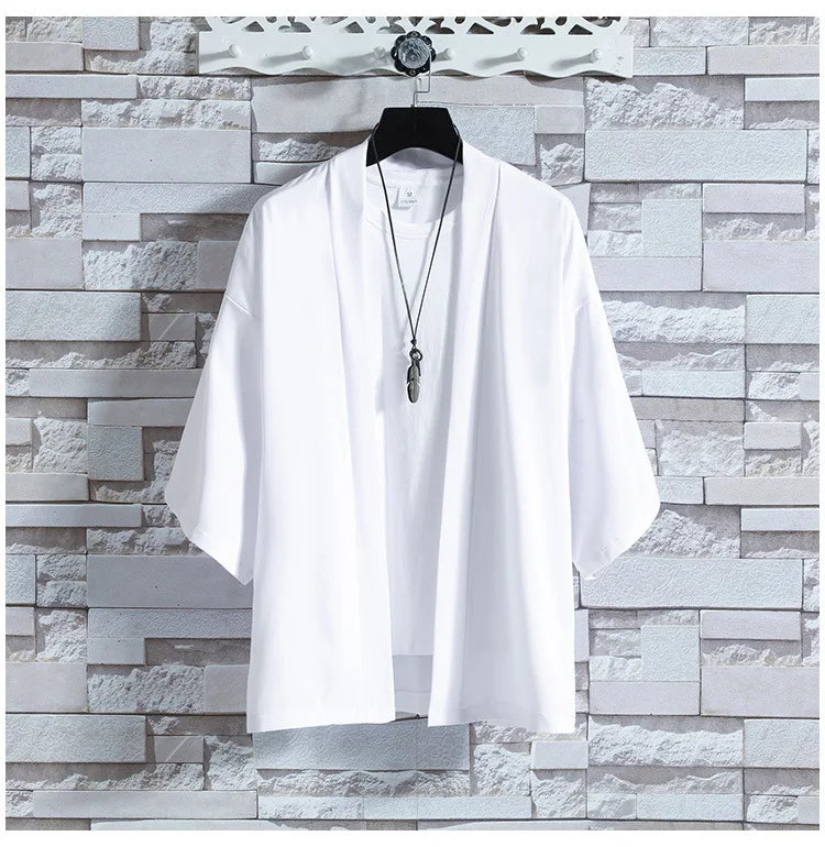 Liu Ming Custom Logo Printed 2024 Trending Summer Men Clothing Solid Color Couple Loose Cloak Shirts