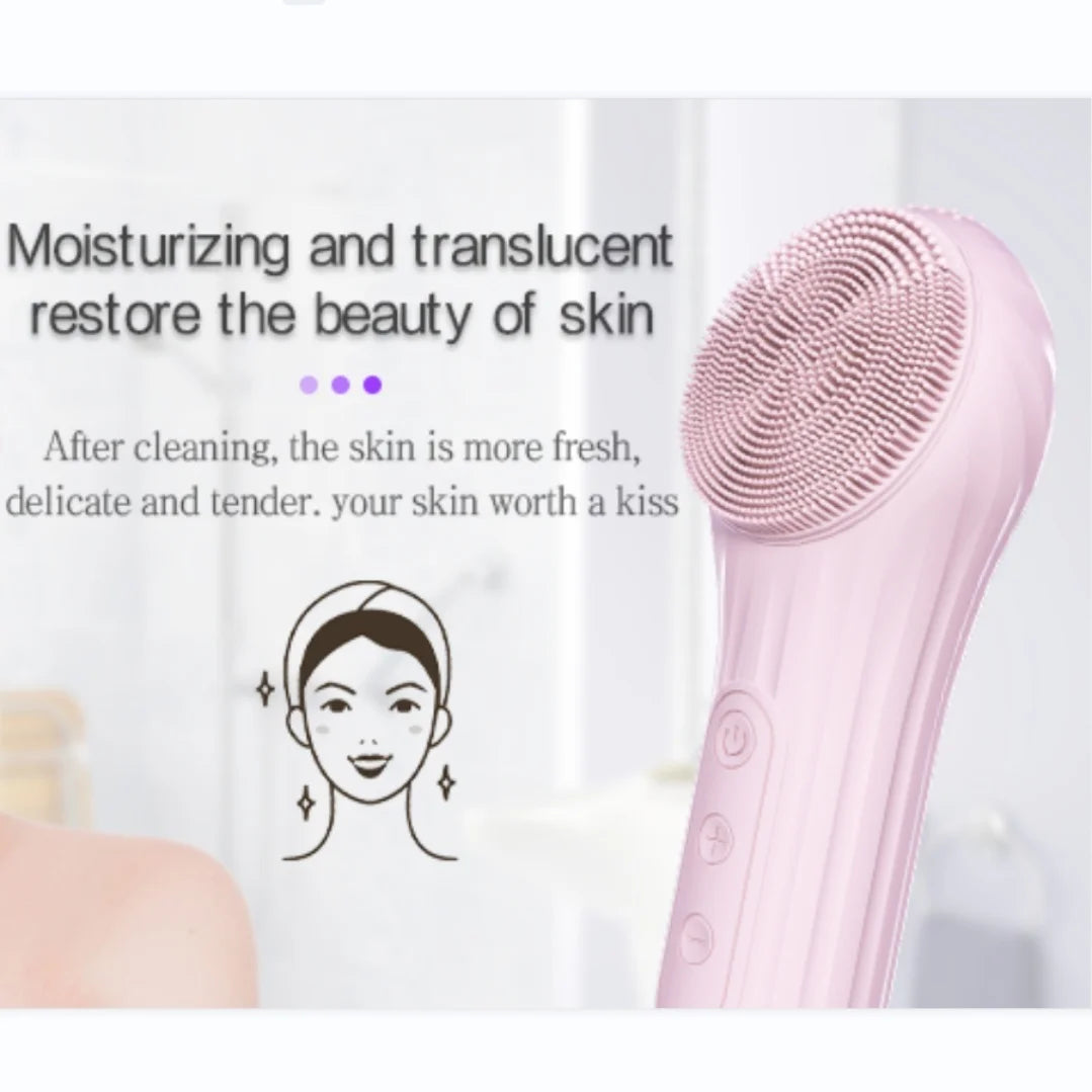 Electric Silicone Facial Cleansing Scrubber Face Skin Deep Cleaning Brush