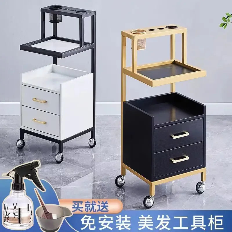 Modern Multifunctional Barber Shop Cabinet Hairdresser Tool Table with Multi-Layer Storage Rack Salon Furniture for Bedroom