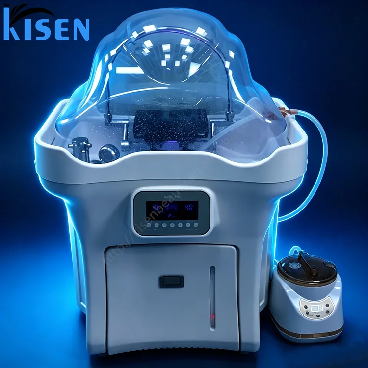 Kisen Portable Head Spa Sink Salon Hair Wash Bowl 2 tank Mobile Hair Wash Basin Portable New Shampoo Basin for Luxury Salon