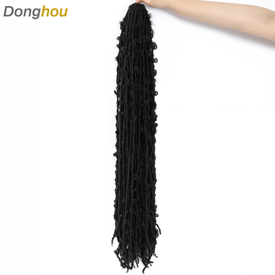 18 24 36 Inch Butterfly Faux Locs Crochet Hair Synthetic Meche Butterfly Locks Crochet Braid Distressed Soft Locs Crochet Hair