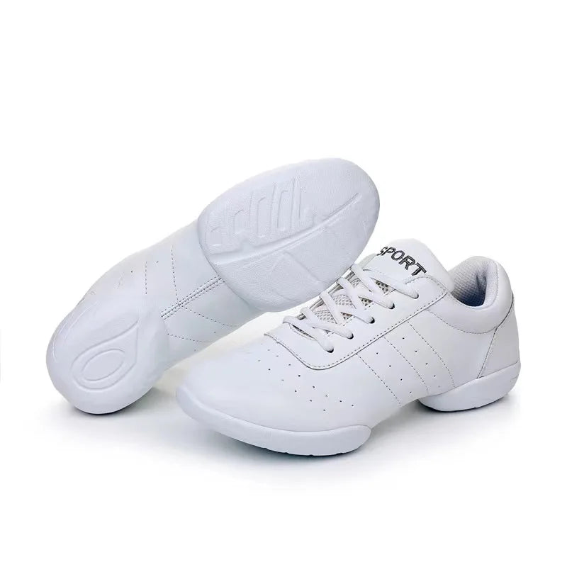 Children's Modern Competitive Dance Sneakers Latin Dance Gymnastics Cheerleading Jazz White Black Line Dance Shoes