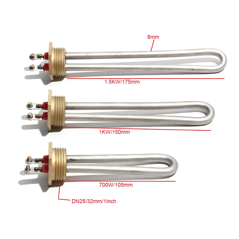 Lujinxun DN25/32mm Heater, 1.0" Electric Heating Element for Boiler Heater/Water Dispenser,110V/220V Heaters, 700W/1000W/1500W