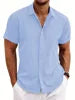 2026 Summer European and American Tie-Dyed Young Casual Linen Short-Sleeved Shirt
