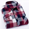 RNSHANGER Autumn New Mens Plaid Shirt Casual Male Business Office Red Black Checkered Long Sleeve Plus Size Shirts 4XL 5XL