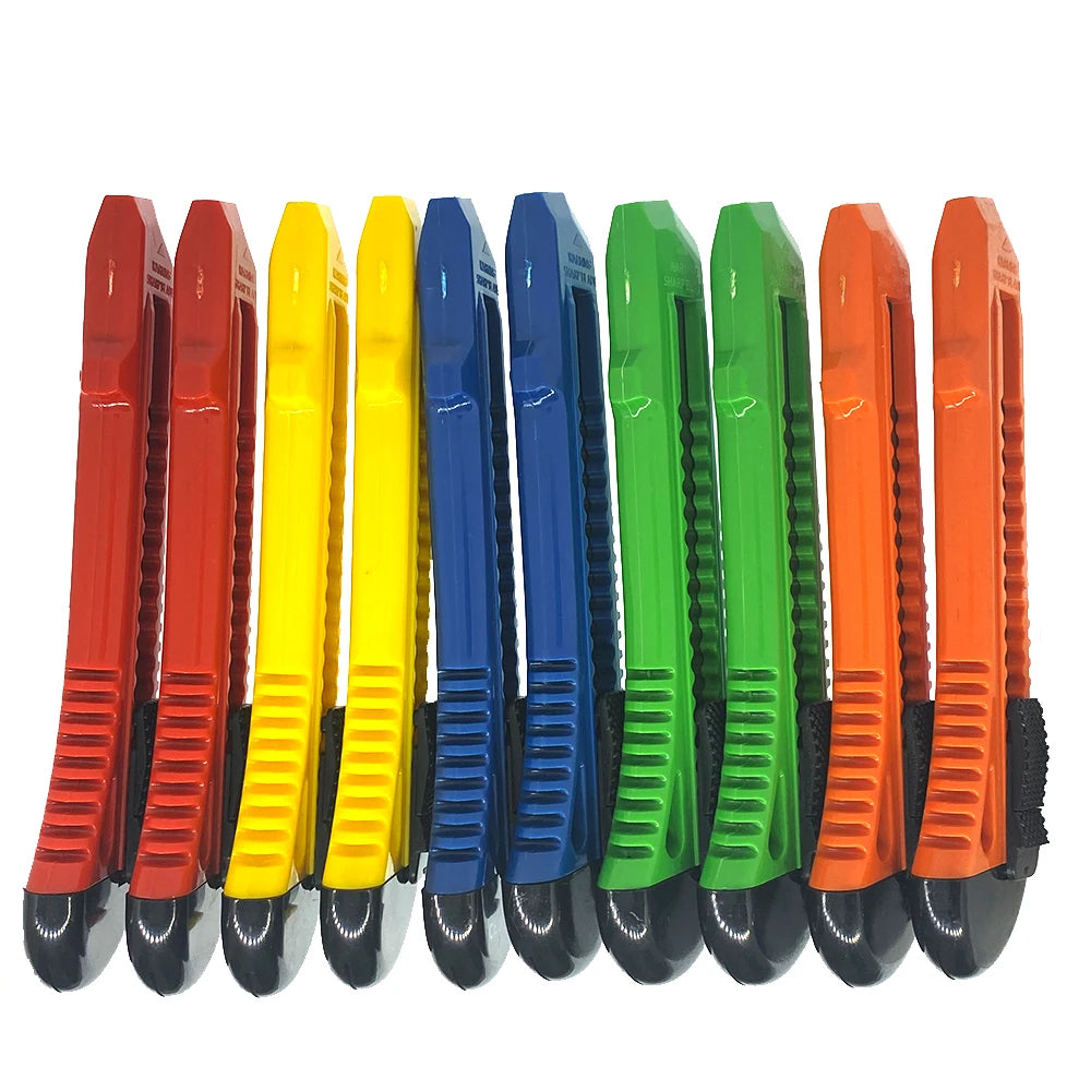 Trimming Knife 18mm Blade Retractable with Lock Back Box Cutter Opener School Office Student DIY Stationery Tool Utility Knifes