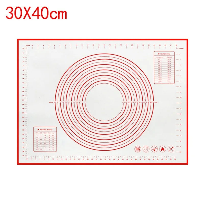 80/70/60cm Large Silicone Rolling Dough Mat Non-Stick Pizza Pastry Baking Mat Oven Sheet Liner Non-Slip Placemat Kitchen Gadgets