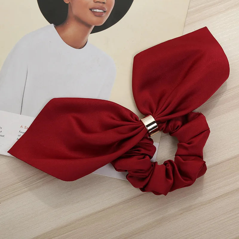 Cute Rabbit Ear Floral Women Hair Accessories Elastic Hair Band Hair Rope For Girls Rubber Band Tie Hair Scrunchies