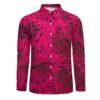 Personality Red Black Gradient Polynesian Printed Shirts Long Sleeve Big Size Men Shirt Hawaii Island Casual Shirts