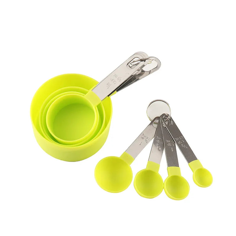 4pcs Kitchen Tools Measuring Spoons cups Set steel handleTeaspoon Coffee Sugar Scoop Cake Baking Cooking Gadgets