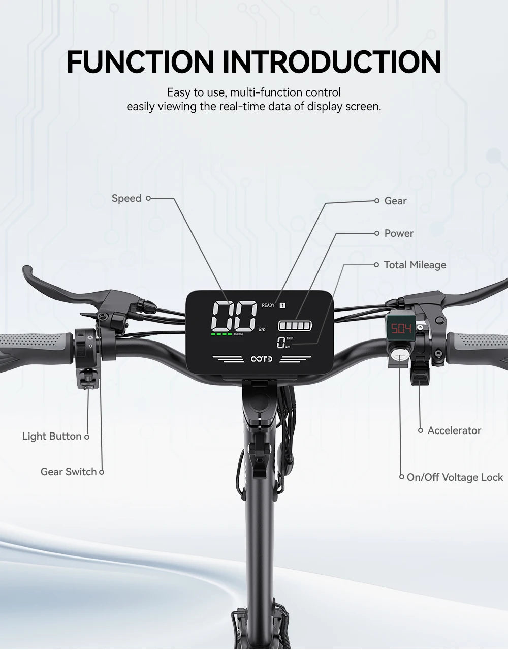 OOTD T10 500W 18AH 11-Inch Off-Road Electric Scooter with Brushless Motor Aluminum Alloy Frame Fast Folding Design