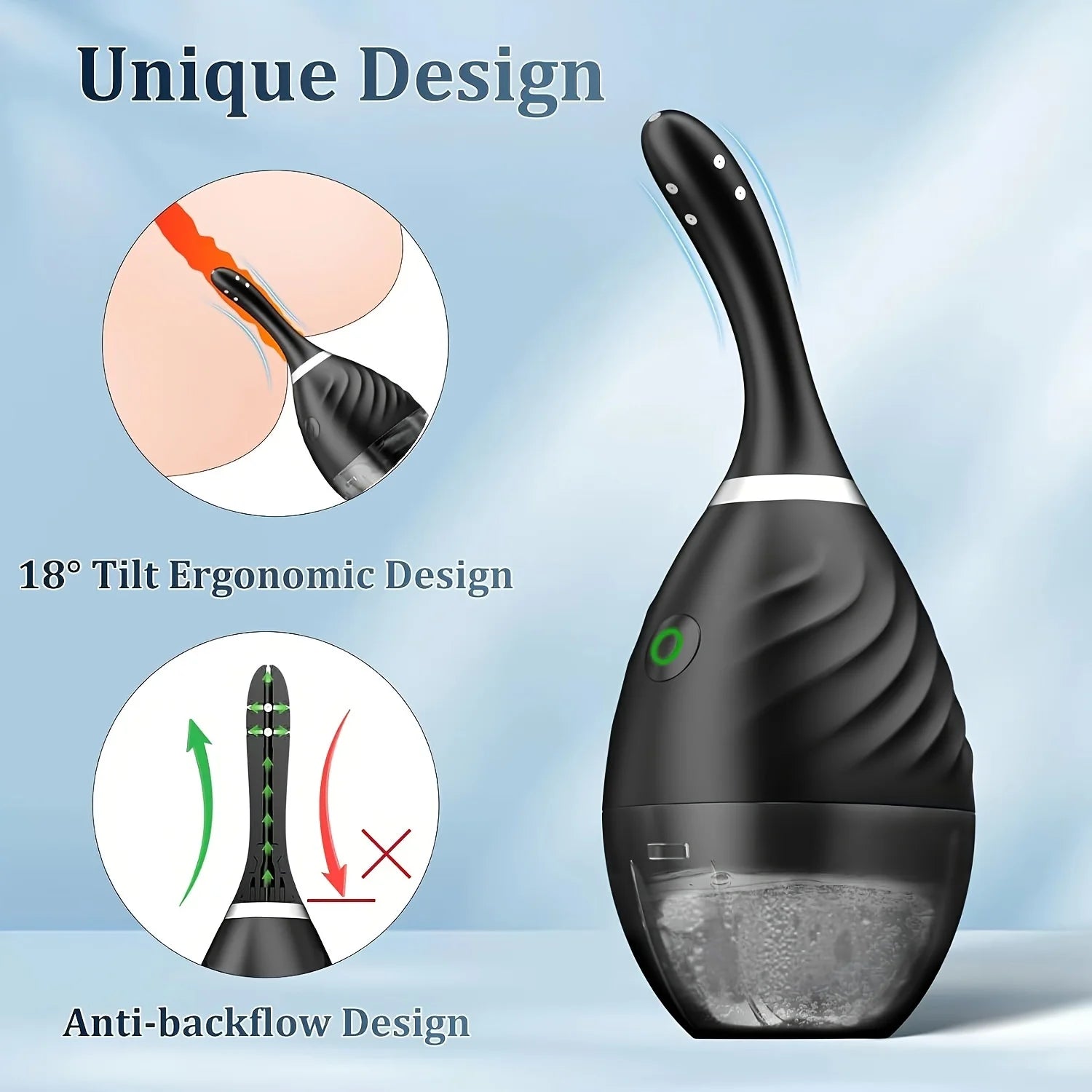 New Design Anal Douche Automatic Enema Douche.Electric Enema Bulb Kit Anti Backflow Anal Enema Cleaner for Men Women