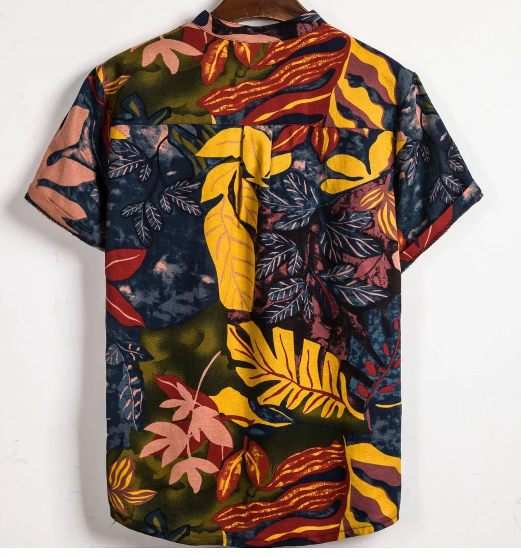 OEM Service Custom Wholesale Summer Men Clothing Short Sleeve Hawaiian Printed Fashion Shirt