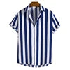 Men's Summer Fashion Linen Shirts New Short-Sleeve Casual Print Blouse Top with Turn-Down Collar Breathable and ODM Supplied