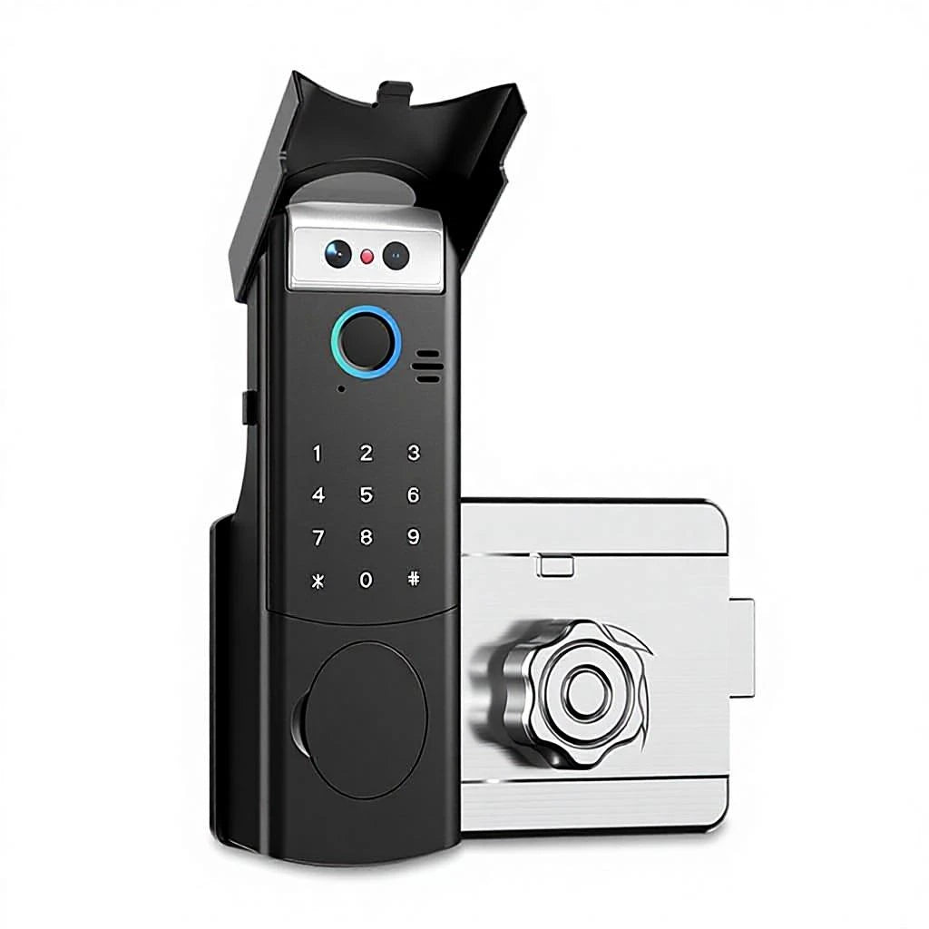 Camakt Outdoor Smart Rim Lock Keyless Wood Door Aluminum Fingerprint IC Card Unlocking Smartphone Controlled Smart Lock