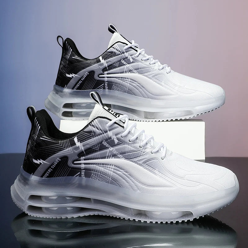 Men's Spring/Winter Lace-Up Casual Shoes Breathable Mesh Cloth Upper Elasticity Anti-Slip PVC Sole Waterproof Walking Shoes
