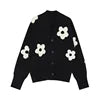 Women's Casual Cardigan New Fall V-Neck 3D Embroidered Floral Knit Sweater
