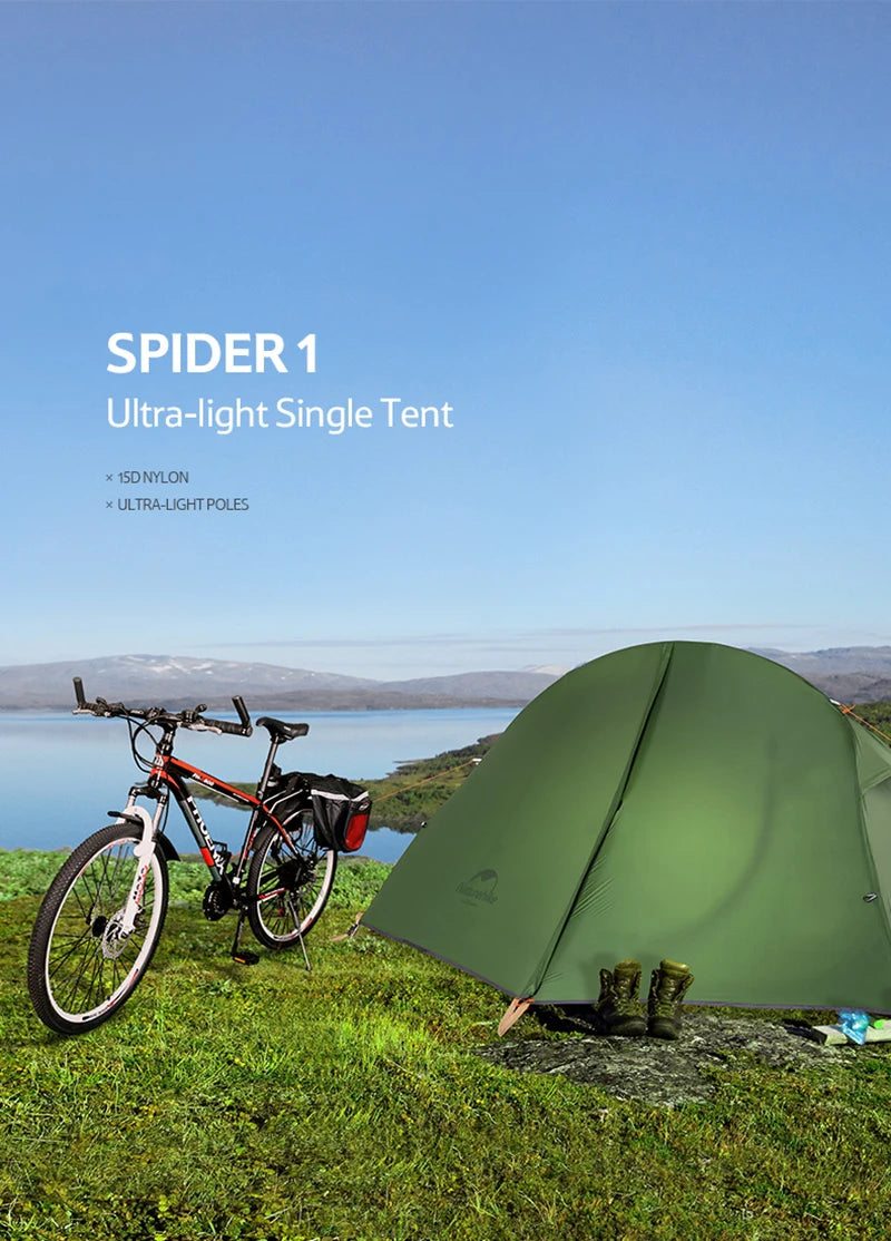 Naturehike Tent Ultralight 1 Person Cycling Tents Portable Backpacking Tent 20D Nylon Waterproof Tent Camping Tent Hiking Tent
