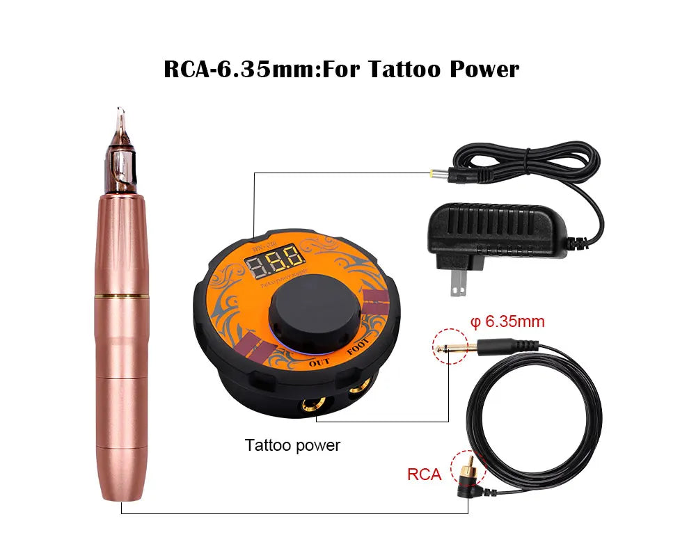 BIOMASER Newest Permanent Makeup Tattoo Machine 2 Head Rose Gold Microblading Pen Equipment 3D Microblading Tattoo Gun Set