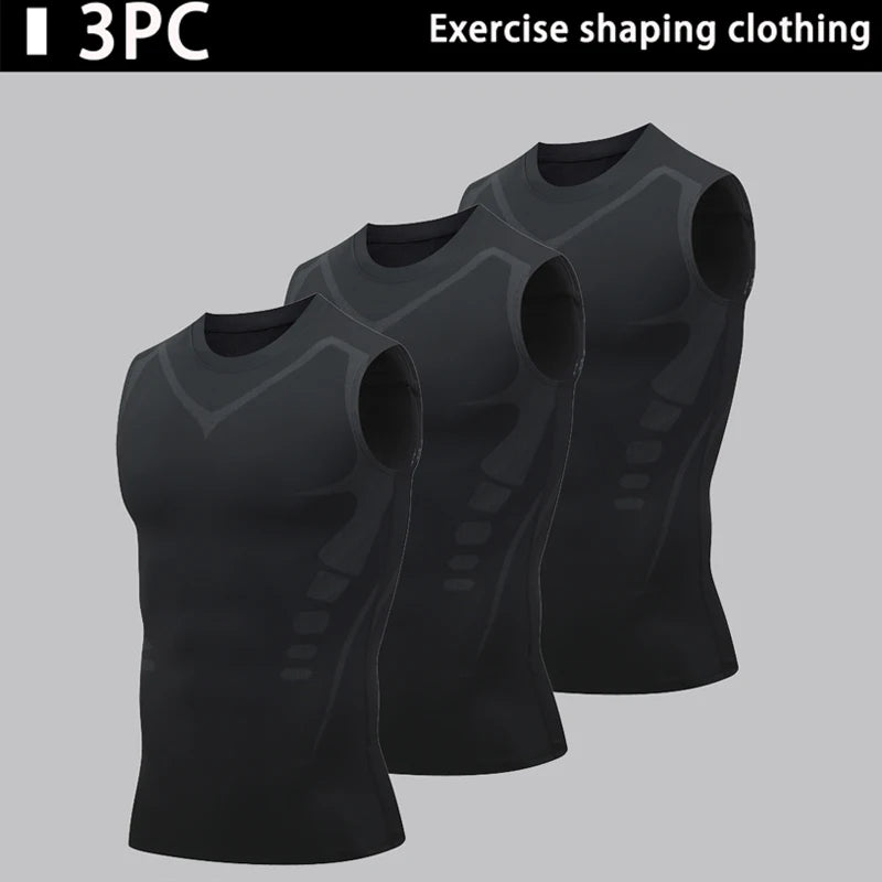 USA Warehouse 3 Pack Men's Sleeveless Shirts Dry Fit Athletic Base Layer Tank Top Sports Running Gym Workout Shirts Compression