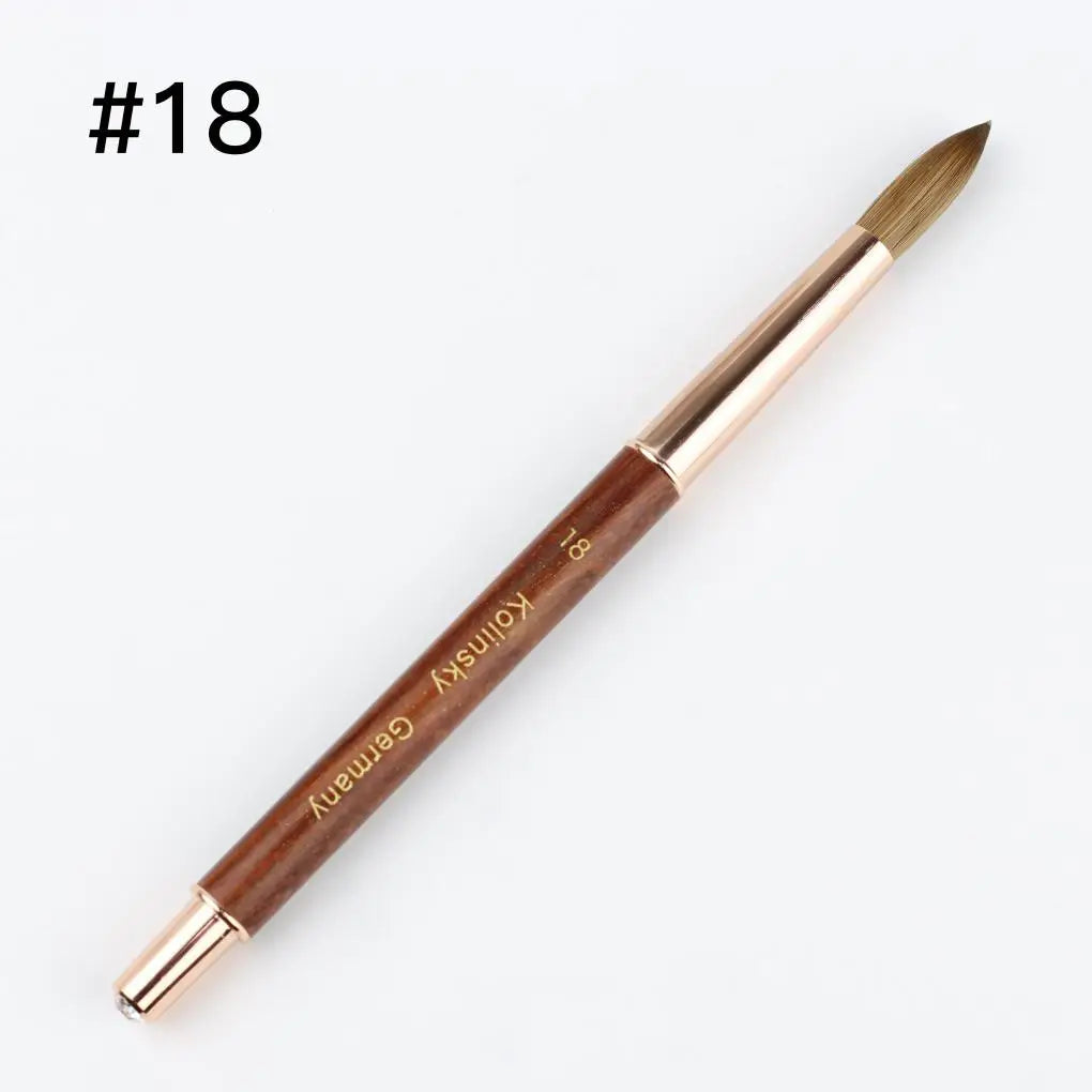 High Quality Nail Brush Custom LOGO Wood Handle 100% Pure Kolinsky Sable Acrylic Nails Art Brushes with Box