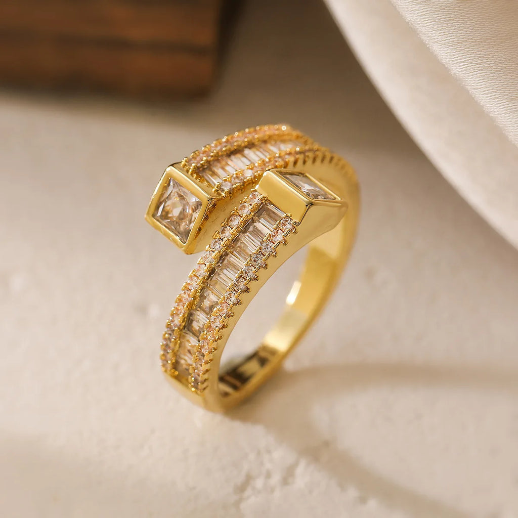Stocks Cheap Brass Cz Ins Style Fashion Women Adjustable Rings