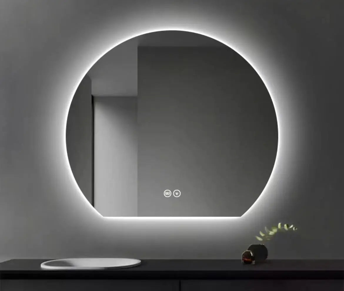 2025 New Modern Design LED Lighted Illuminated 90X80 Glass Makeup Mirror Bedroom Desktop Grooming Dropshipping Home Decor