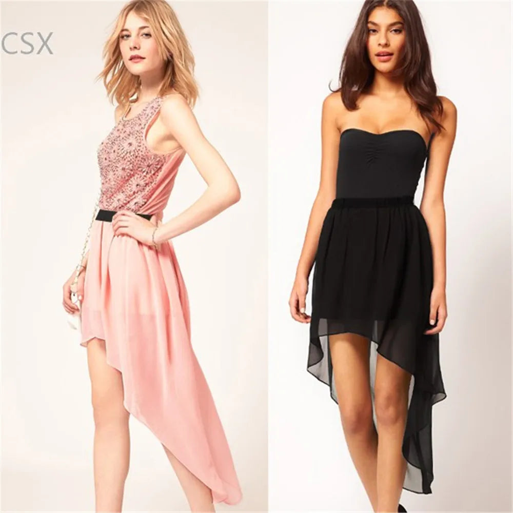 MwOiiOwM New Excellent Maxi Skirt Fashion Long Bohemian Princess Pleated Asymmetrical Women Skirt Classic Chiffon Skirt 35