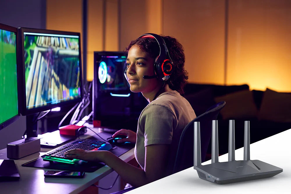 GL.iNet GL-AX1800(Flint) WiFi 6 Router -Dual Band Gigabit Wireless ,5 x 1G Ethernet Ports ,Amazing OpenVpn&WireGuard Speed