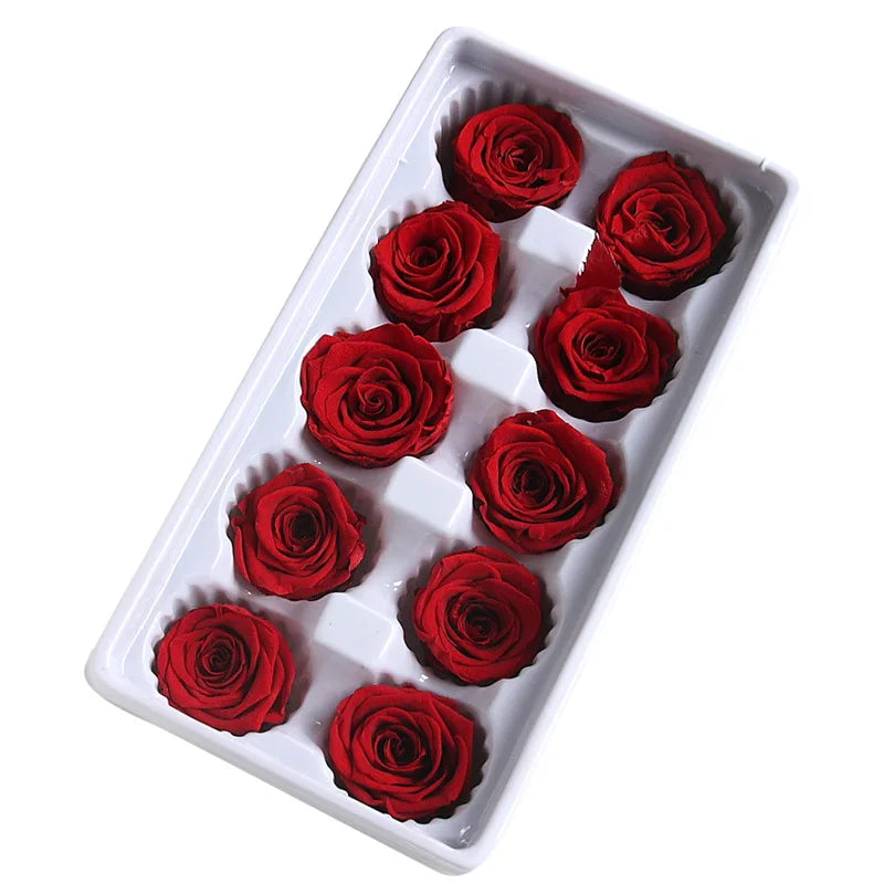 Factory Wholesale Preserved Rose Natural Flower Preserved Eternal Rose Heads Bud 4-5 cm in Bulk