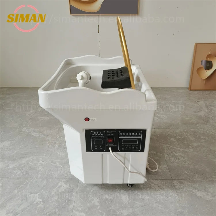 Siman 60L Water Tank for Spa Barber Shop Portable Adjustable Height Washing Hair Bowl Shampoo Basin Sink Popular Salon Furniture