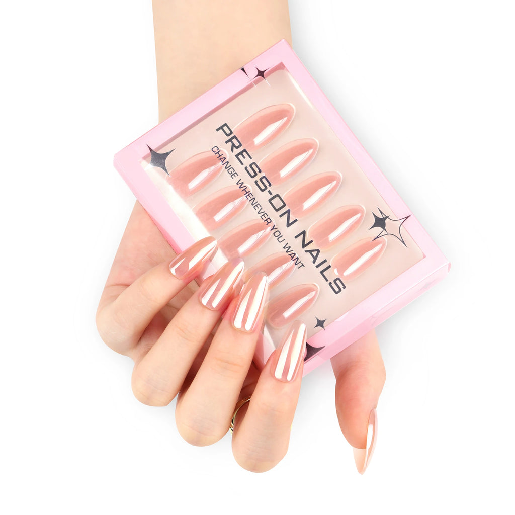 30 Pcs/set GD32 Acrylic New Arrival Minimalist High-end Short Almond Shape Acrylic Press on Nails Artificial Fingernails