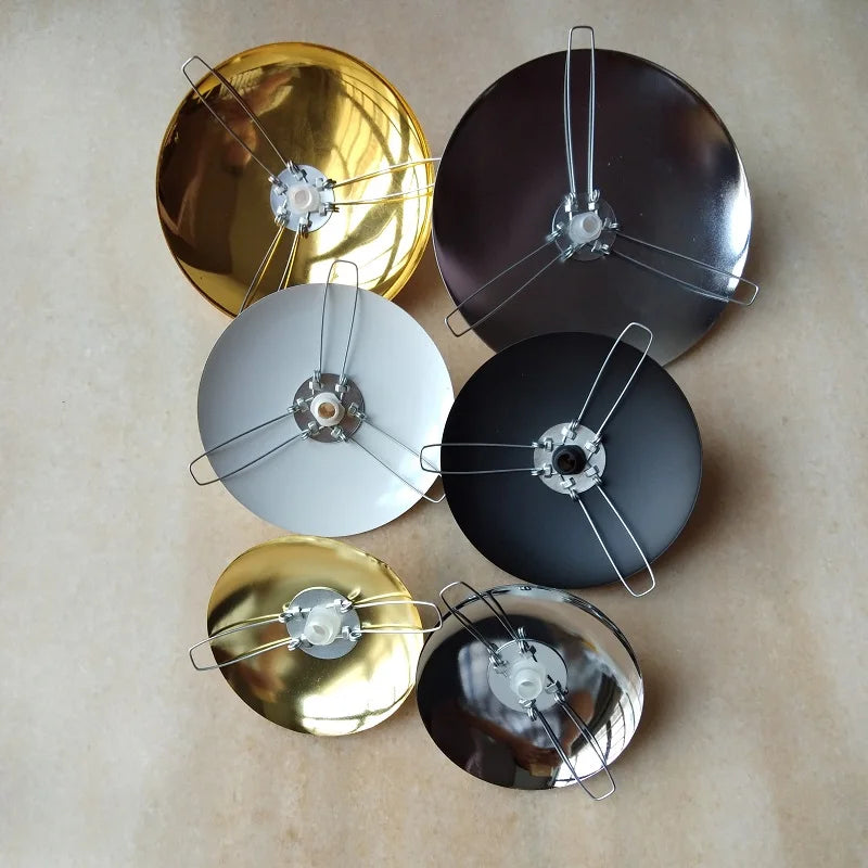 2pcs/lot  lamp base tray Metal cap arc cover flying saucer+2 forks/3 forks fixing spring+cable grips  lighting accessories