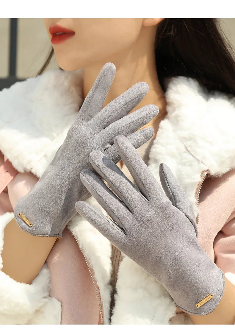New Grace Fashion Lady Gloves Women Winter Vintage Touch Screen Driving Keep Warm Windproof Glove Mittens Dropshiping G072