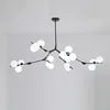 Light Luxury Nordic Minimalist Modern Adjustable Height LED Glass Chandelier for Living Room