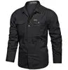 Multi-pocket Long Sleeve Outdoor Shirt Hiking Shirts Regular Fit Jacket Mens Casual Big Size Cargo Shirt