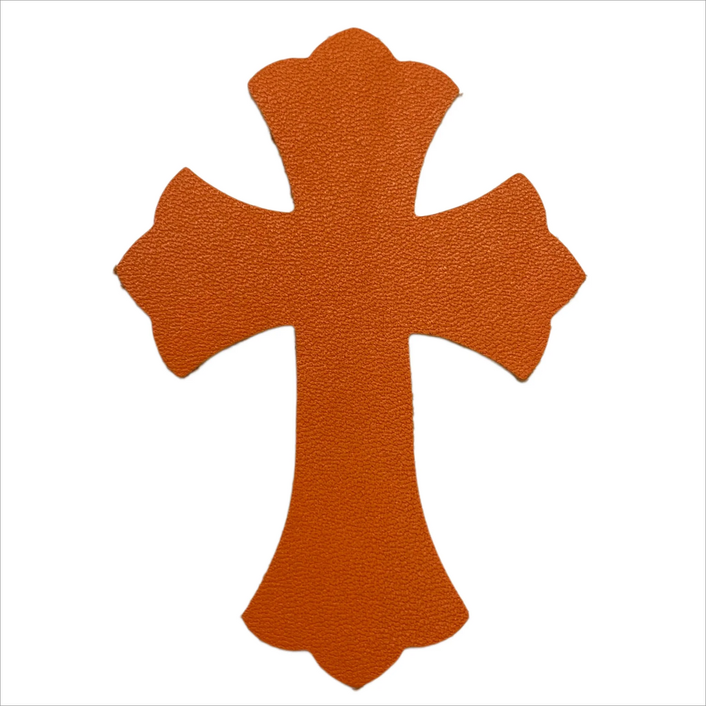4.5*6.5cm Sheepskin Leather Patch With Cross Shaped Leather Label Genuine Leather DIY With Multiple Colors-106-182