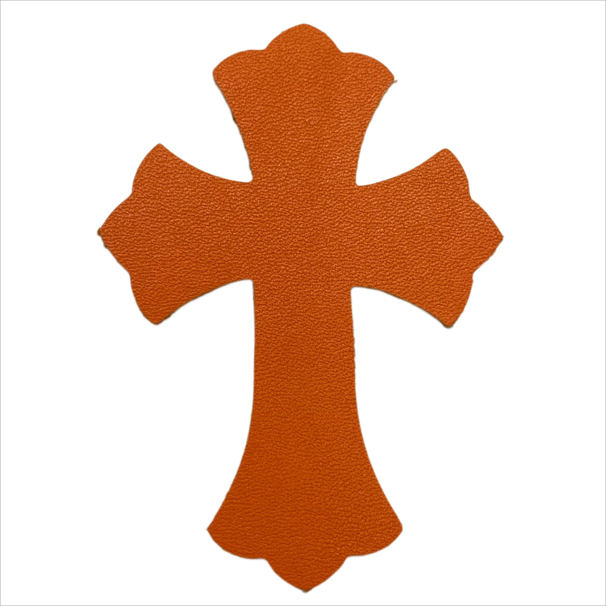 4.5*6.5cm Sheepskin Leather Patch With Cross Shaped Leather Label Genuine Leather DIY With Multiple Colors-106-182