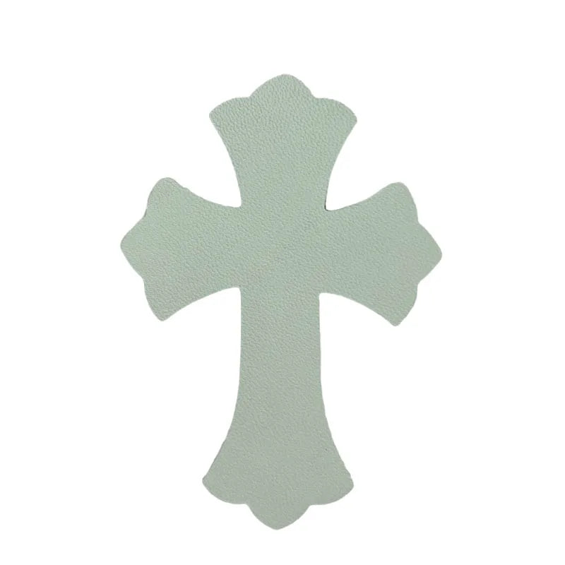 4.5*6.5cm Sheepskin Leather Patch With Cross Shaped Leather Label Genuine Leather DIY With Multiple Colors-106-182