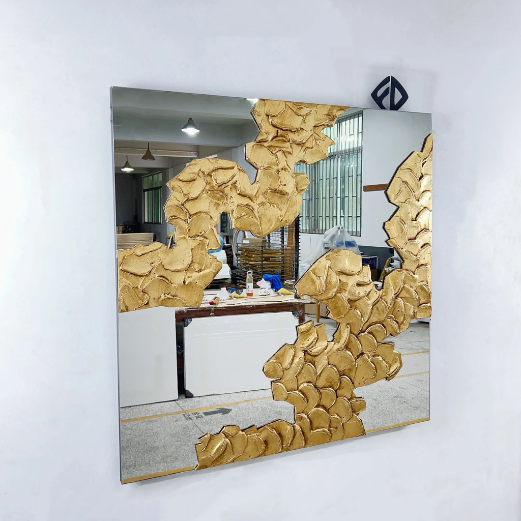 100CM Golden Dropshipping Products 2025 Large Wall Bedroom Makeup Mirrors Bathroom Home Decor Luxury Art Frame House Decoration