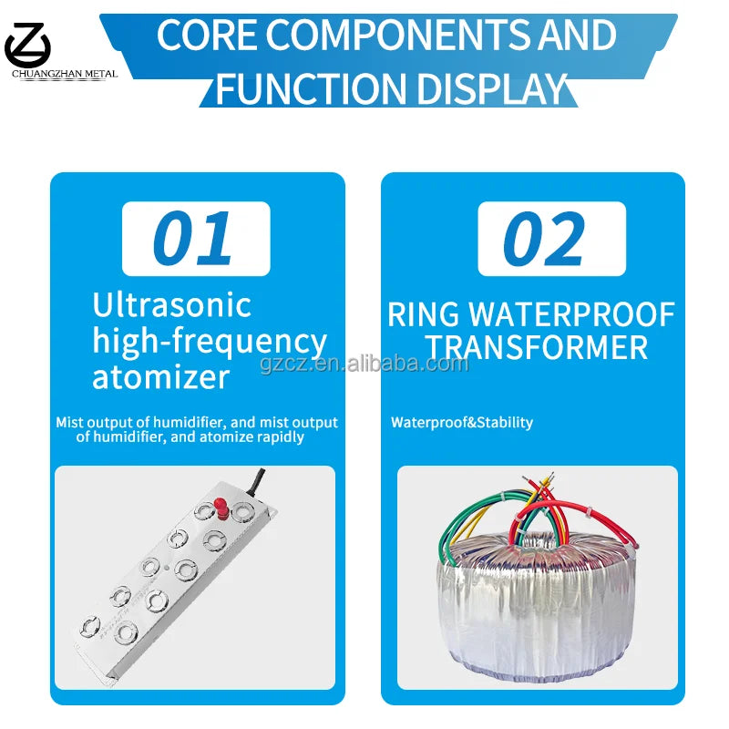 Portable 14kg/h Intellint Commercial Ultrasonic Air Humidifier Steam Water Mist Top Humidity Control