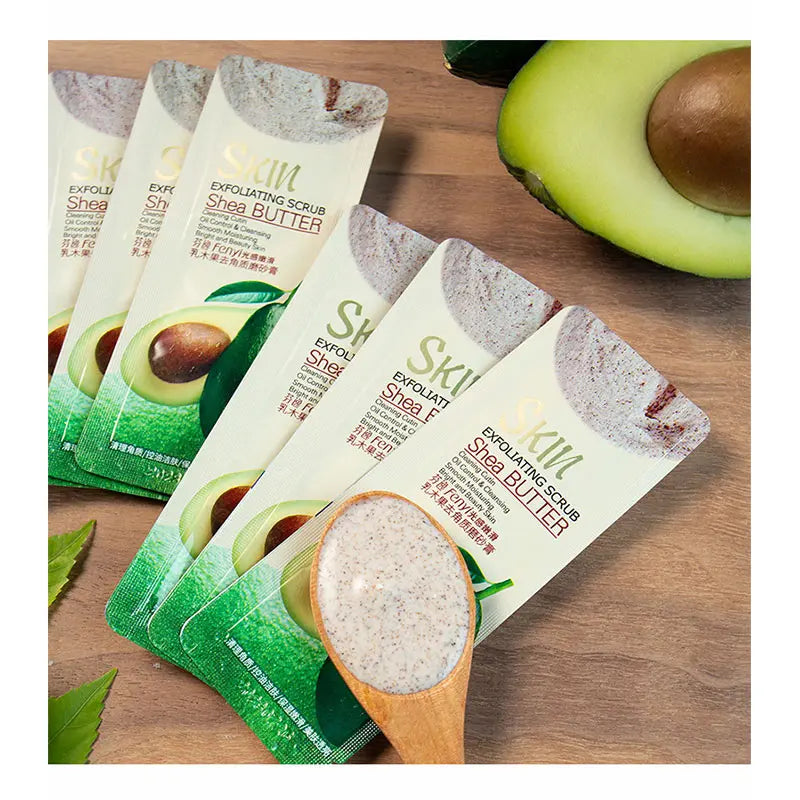 5pcs Shea Butter Exfoliating Peeling Gel Facial Scrub Moisturizing Nourishing Repair Scrub Face Cream Blackhead Remove Skin Care