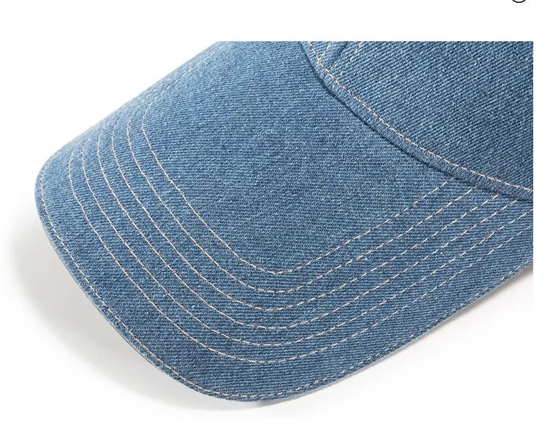 Denim Fabric Baseball Cap Fashion Long Brim Sun Hat