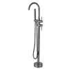 Brass Stainless Steel Dual Freestanding Bath Shower Mixer Floor Stand Mounted Tub Filler Bathtub Faucet Slide Bar Hotel Use